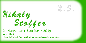 mihaly stoffer business card